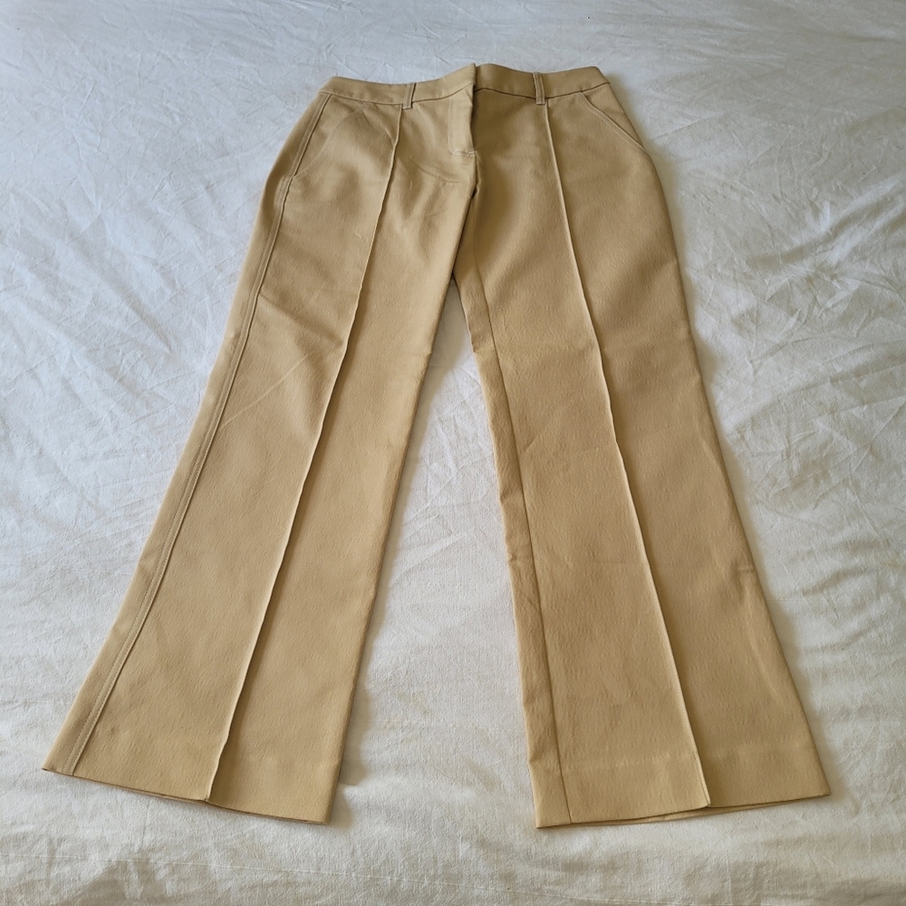 Bebe Vintage 90's Y2K Pants Trousers Womens Size 6 Tan Straight Leg Tailored USA